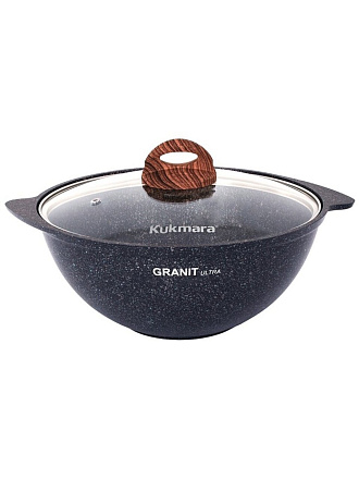 Казан алюминий, антипригарное покрытие, 3.5 л, Granit Ultra, с крышкой, синий, Kukmara, кгг37а
