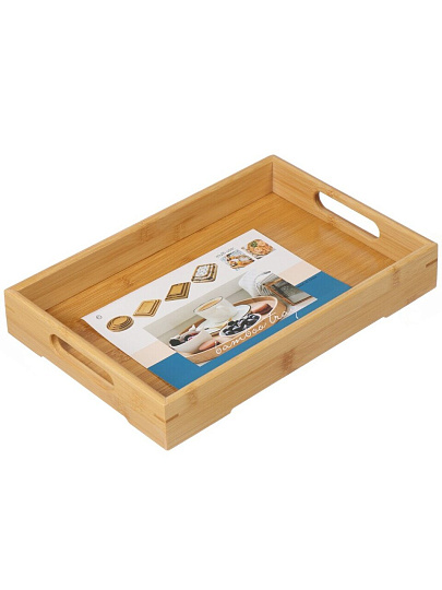 Поднос бамбук, 33х22 см, прямоугольный, с ручками, Y4-7925