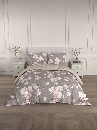 Постельное белье 2-спальное, простыня 215х240 см, 2 наволочки 70х70 см, пододеяльник 175х215 см, Silvano, сатин, Хокона