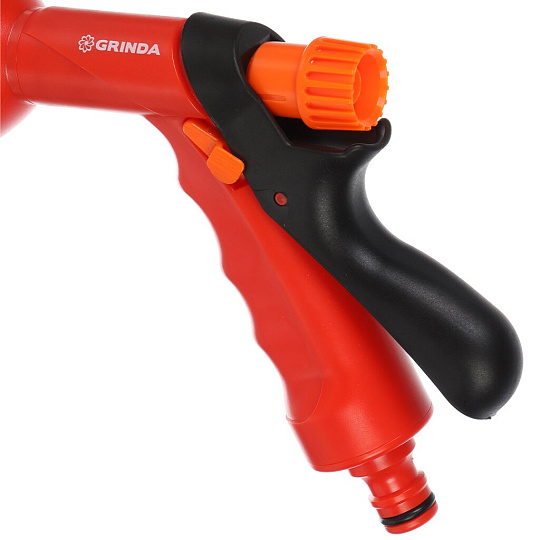 Пистолет поливочный 10 режимов, пластик, курок сзади, Grinda, P-10, 8-427373_z01