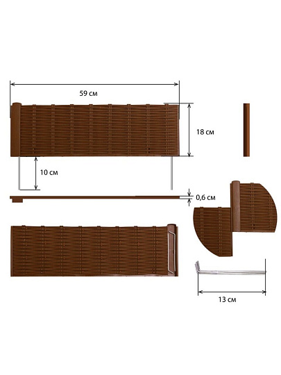 Забор декоративный пластик, Мастер сад, Лоза, 18х230 см, коричневый