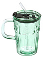 Стакан 450 мл, стекло, Эмеральд, с трубочкой, B060524 - фото 3