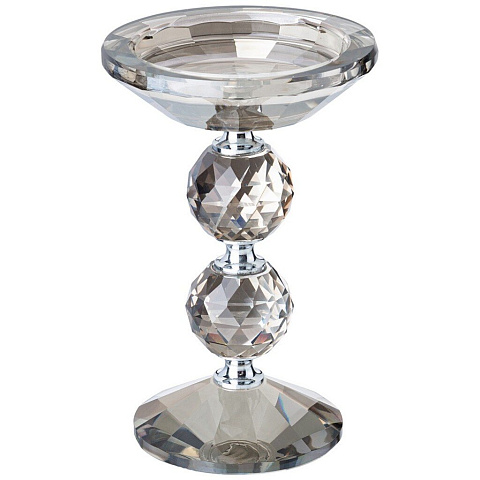 Подсвечник декоративный стекло, 1 свеча, 10х15.5 см, Bronco, 120-219