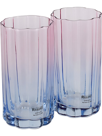 Стакан 460 мл, стекло, 2 шт, Regent Inox, Linea ASTI, высокий, 81-005