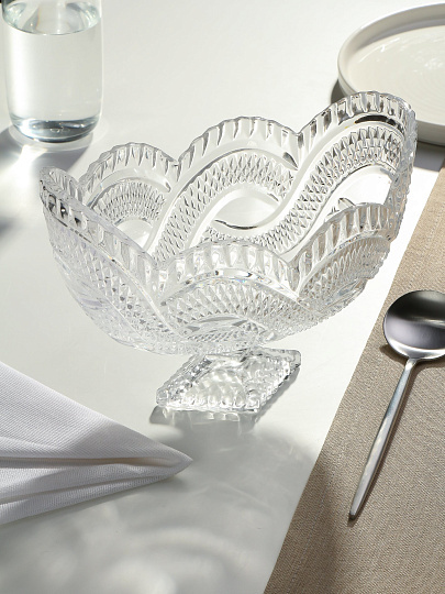 Ваза для фруктов, стекло, 14х14х23 см, B150084