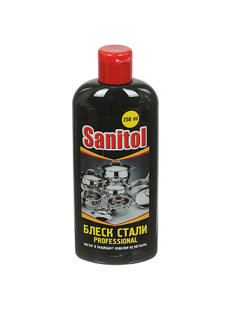 Чистящее средство универсальное, Sanitol, Блеск стали, крем, 250 мл