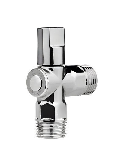 Кран для бытовой техники, 1/2", ш-ш, латунь, угловой, круглая ручка, DN 15, шаровой универсальный, ГОСТ, Хром-Polish, MasterProf