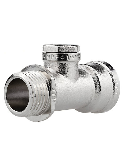 Тройник под манометр, 1/2" х 1/4" х 1/2", с ограничителем, внутренний/внутренний/наружный, индивидуальная упаковка, MPF