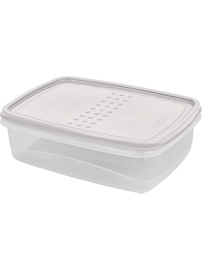 Контейнер пищевой пластик, 1.3 л, 20.2х15х6 см, пепельный жемчуг, прямоугольный, Plast team, Pattern Flex, PT113211024