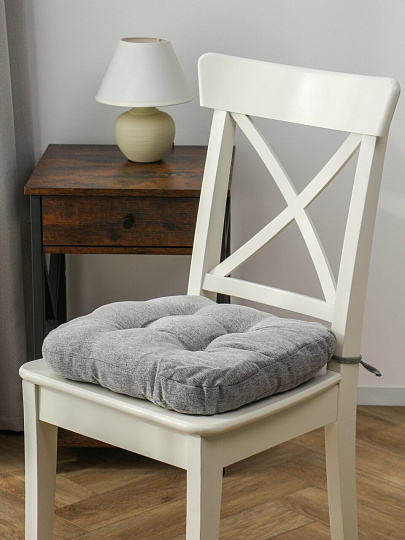 Сиденье мягкое 100% полиэстер, 40х40 см, бежевое, с завязками, A140087