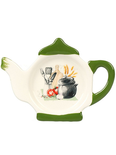 Подставка для чайных пакетиков, доломит, фигурная, 12х8.4 см, Daniks, Comely