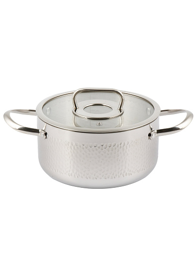 Кастрюля нерж, 4.75 л, с крыш, крыш стекло, Daniks, Навия, индукц, SD-0136-22