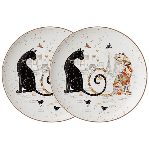 Набор тарелок закусочных Lefard "Парижские коты" 2 шт. 20,5 см., 104-833