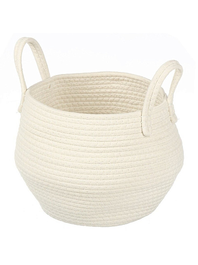 Корзина плетеная 24х28х32 см, круглая, плетеная, белая, Y4-9680