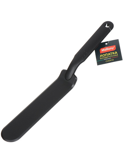 Лопатка кондитерская, нейлон, 32х4 см, навеска, черная, Mallony, Cuoco, 003591