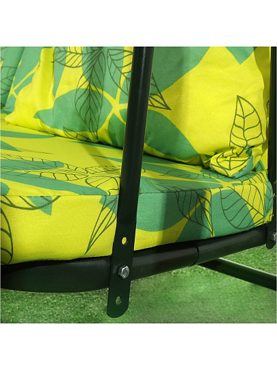 Качели садовые 3-местные, 240х138х160 см, 210 кг, Olsa, Рица, желтые, листья, с1114, металл