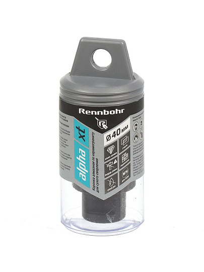 Коронка алмазная, по керамограниту, Rennbohr, Alpha XT, М14, диаметр 40 мм, сухой рез, 776040