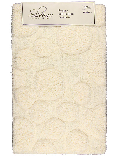 Коврик для ванной, 0.5х0.8 м, микрофибра, белый, Silvano, Лиона