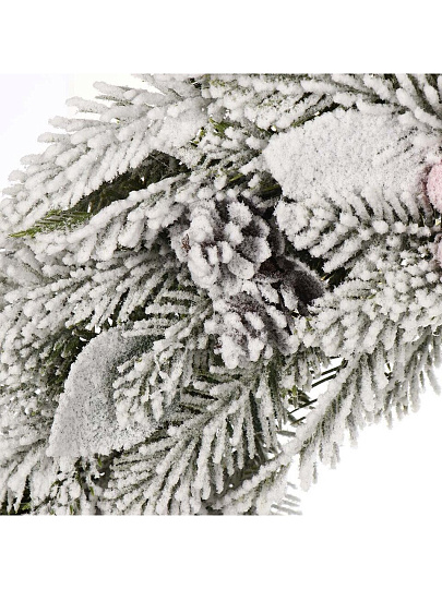 Венок рождественский 30 см, с ягодами, заснеженный, SYHHA-0823189