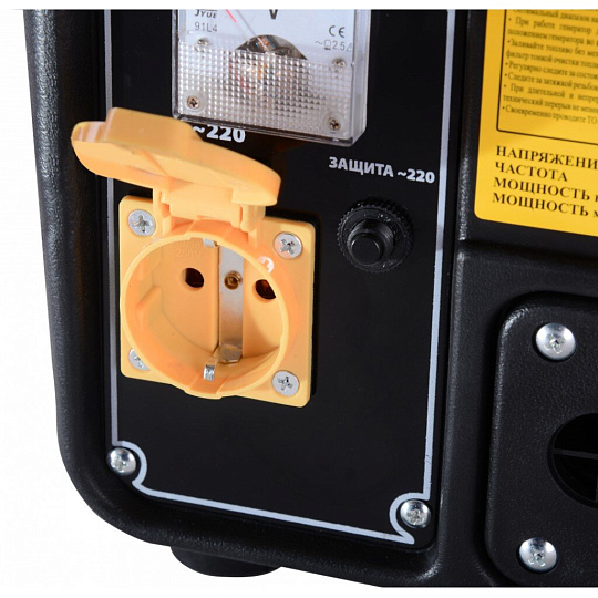 Генератор бензиновый, Eurolux, G950A, 0.65 кВт, 220 В, двухтактный, 2 л.с., 16 А, ручной стартер, 64/1/55