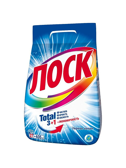 Стиральный порошок Лоск, 4.05 кг, автомат, для белого белья, Горное озеро