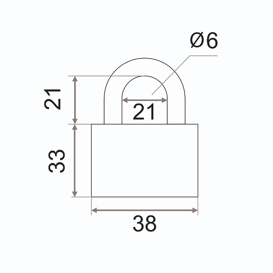 Замок навесной Vrata, BC-HG36-38, 210285, дисковый, серый, 3 ключа