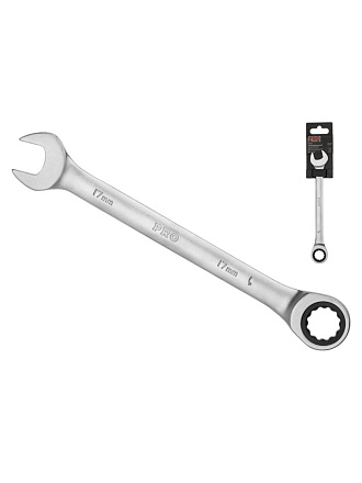 Ключ комбинированный трещоточный, Pro Startul, 17 мм, сатинированный, PRO-7017