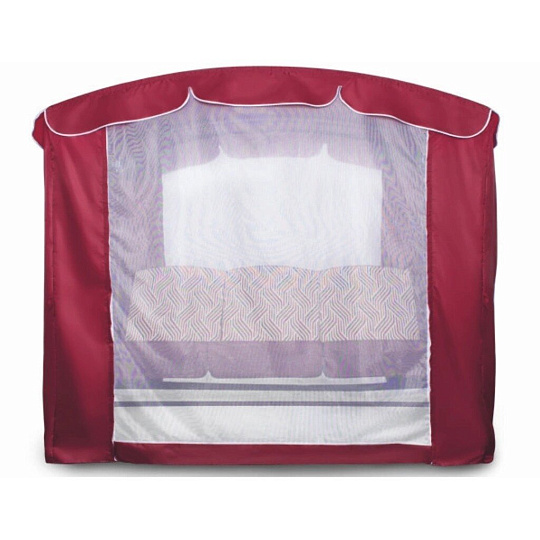 Качели садовые 3-местные, 231х125х195 см, 300 кг, Arno, Оазис Люкс, раскладываются в кровать, с москитной сеткой, бордовые, 2016-КД-40/Л, металл