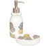 Набор для ванной 4 предмета, Листопад, керамика, стакан, подставка для зубных щеток, дозатор для мыла, мыльница, Y3-579 - фото 2