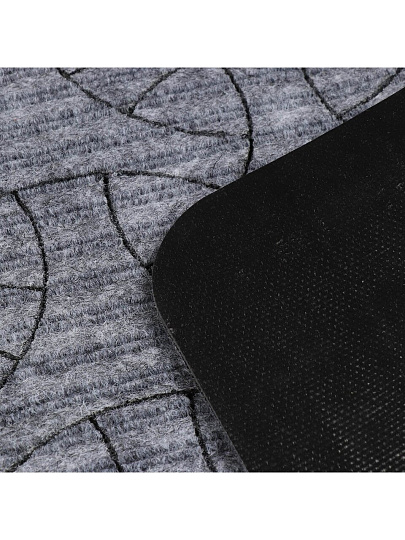 Коврик грязезащитный влаговпитывающий, 50х80 см, прямоугольный, полиэстер, серый, LK11