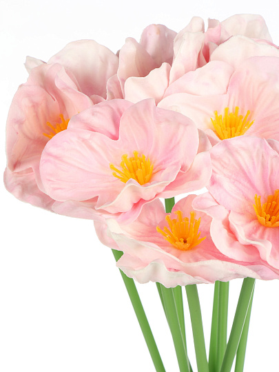 Цветы искусственные Мак Розовый, декоративные, 9 шт, 33 см, 23-270