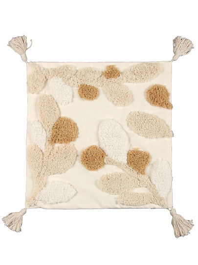 Наволочка декоративная Листья, канвас, 45 х 45 см, бежевая, A130217