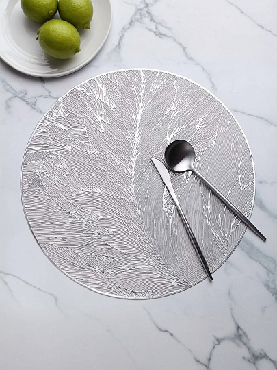 Салфетка сервировочная полимер, 38 см, круглая, 2 шт, Y4-9577