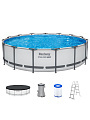 Бассейн каркасный Bestway, 457х107 см, Steel Pro Max, 56488, фильтр-насос, лестница, тент, 14970 л - фото 9