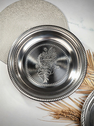 Поднос нержавеющая сталь, 33.5 см, круглый, Y4-4951