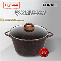 Кастрюля алюминий, антипригарное покрытие, 5 л, с крышкой, крышка стекло, Гурман, Coral, ГМк503КР, индукция - фото 15
