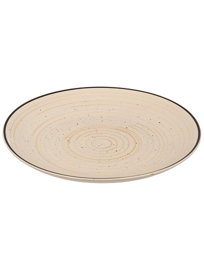 Тарелка обеденная керамика, 27 см, круглая, Фьюжен Миели, Elrington, 225-27021, бежевая