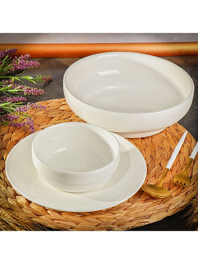 Салатник керамика, овальный, 14х6 см, Грейс, Daniks, Y6-6007