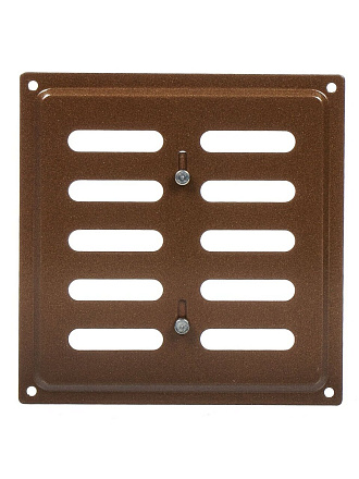 Решетка вентиляционная металл, регулируемая, 150х150 мм, коричневая, Event, 150х150ВРР