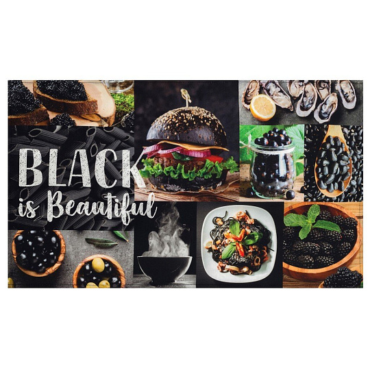 Полотенце кухонное 40х73 см, 190 г/м2, 100% хлопок, саржа, Этель, черное, Россия, 4136488