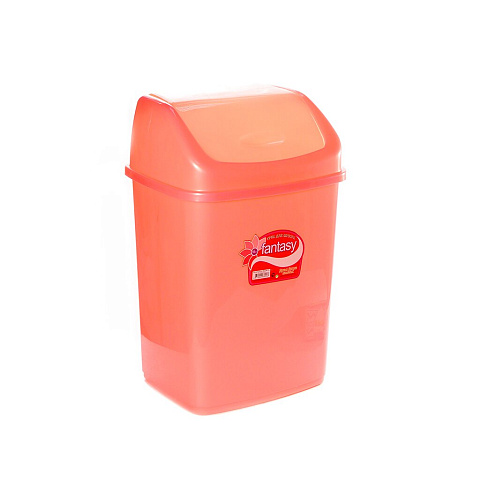 Контейнер для мусора пластик, 5 л, прямоугольный, плавающая крышка, розовый перламутровый, Dunya Plastik, Sympaty, 09401