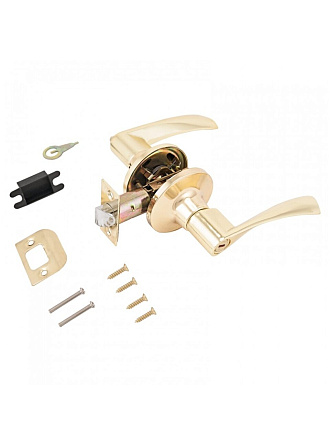 Защелка врезная, Стандарт, 8901 BK PB, 10137, с фиксатором, золото