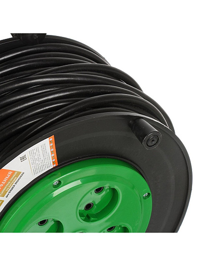 Удлинитель на катушке, 4 гнезда, 40 м, ПВС, 2х2.5 мм², без заземления, пластик, силовой, 4000 Вт, TDM Electric, SQ1307-0544