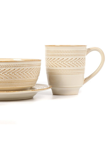 Сервиз столовый керамика, 12 предметов, на 4 персоны, Nouvelle Home, Villatic, 0540197