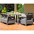 Мебель садовая Corfu Fiesta, стол, 161х95х75 см, 2 кресла, 2 дивана, подушка капучино, 200 кг, 17198008 РОС/КАП.КОР - фото 2