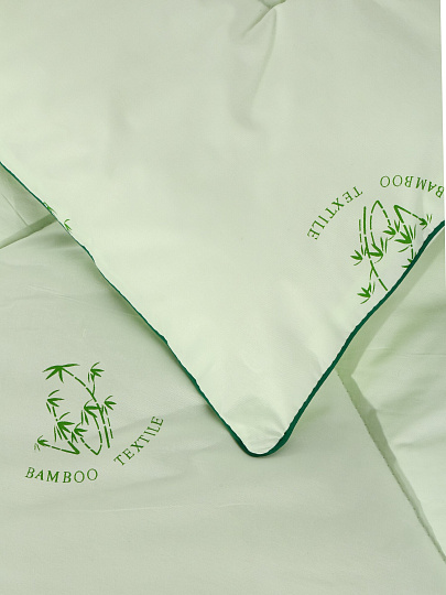 Одеяло евро, 200х220 см, Бамбук, 300 г/м2, зимнее, тик, хлопок, кант, Silvano