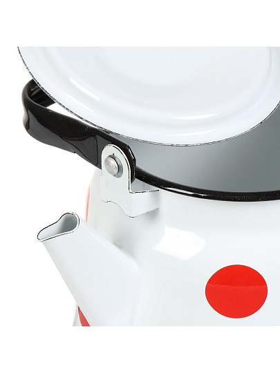 Чайник сталь, эмалированное покрытие, 3.5 л, петля, Сибирские товары, Красный горох, белый, С2716*79