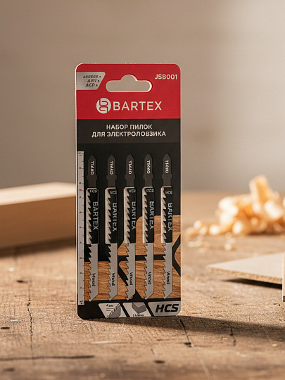 Набор пилок для электролобзика, Bartex, T144D, по дереву, ДВП, ДСП, 5 шт, чистый рез, 5-50 мм, JSB001