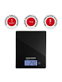 Весы кухонные электронные, стекло, Redmond, RS-772, платформа, точность 1 г, до 8 кг, черные - фото 5