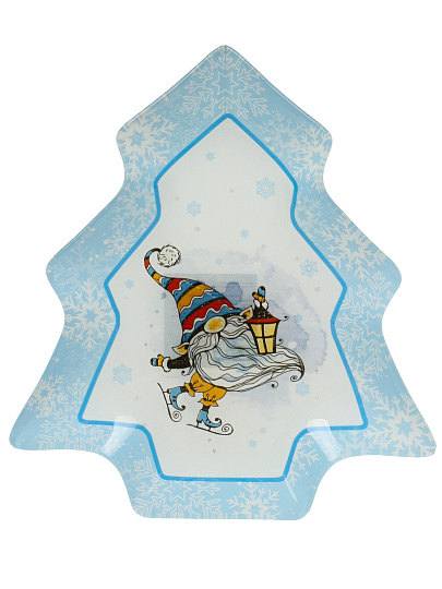 Блюдо стекло в форме елки, 20х16.5 см, Гномик, Daniks